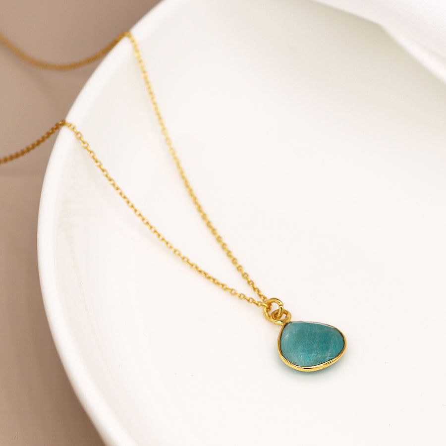 Amazonite Teardrop Necklace