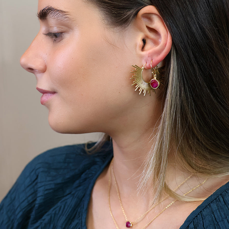 Sunburst Hoop Earrings