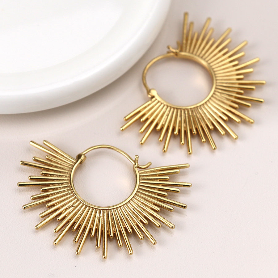 Sunburst Hoop Earrings