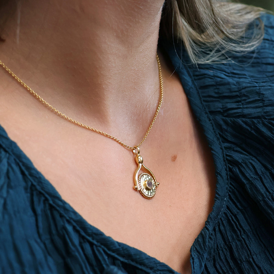 Wishbone Amulet & Labradorite Necklace