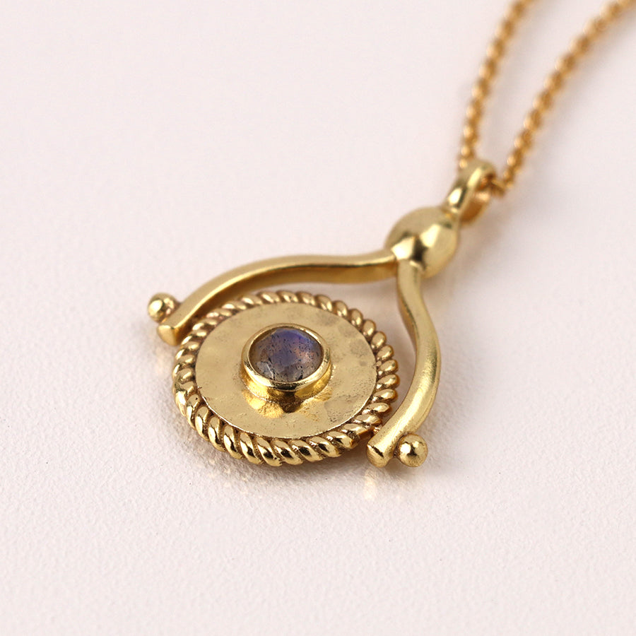 Wishbone Amulet & Labradorite Necklace