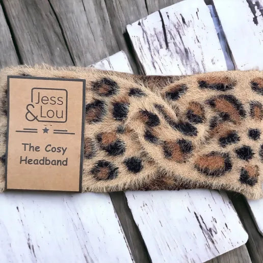 Beige Cosy Animal Print Headband