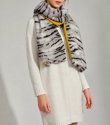 Oversized Zebra Winter Scarf