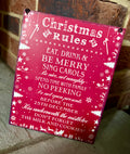 Metal Christmas Rules Sign