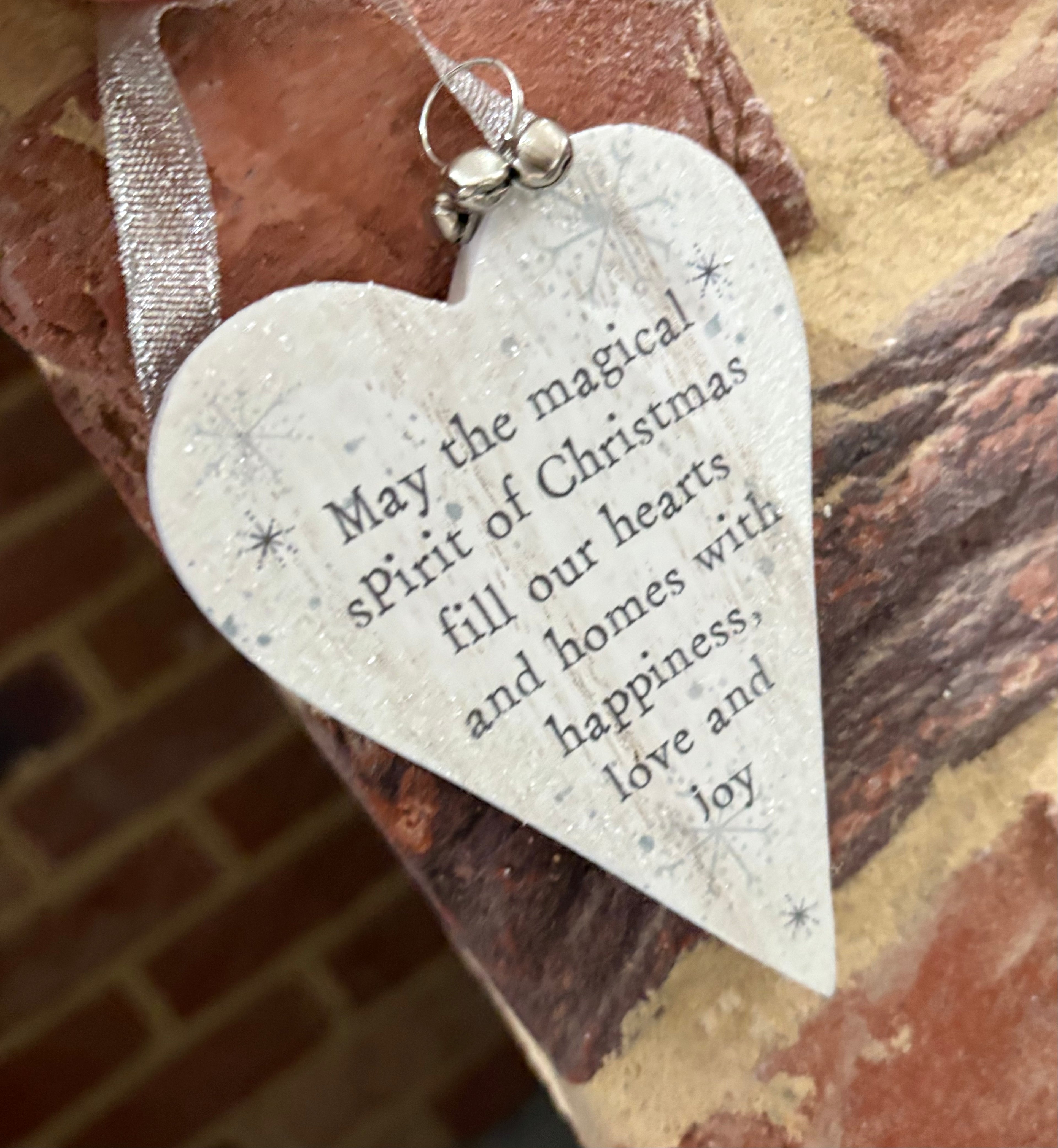 Heart Christmas Hanging Sign With 3 Bells