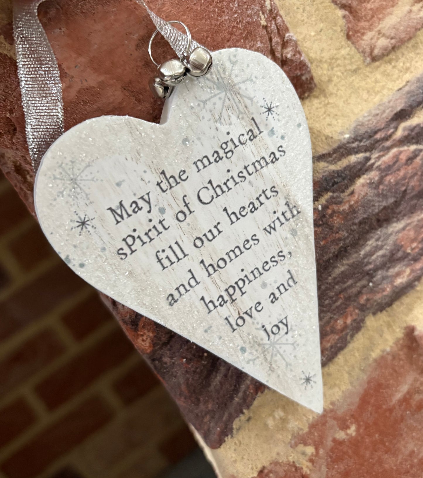 Heart Christmas Hanging Sign With 3 Bells