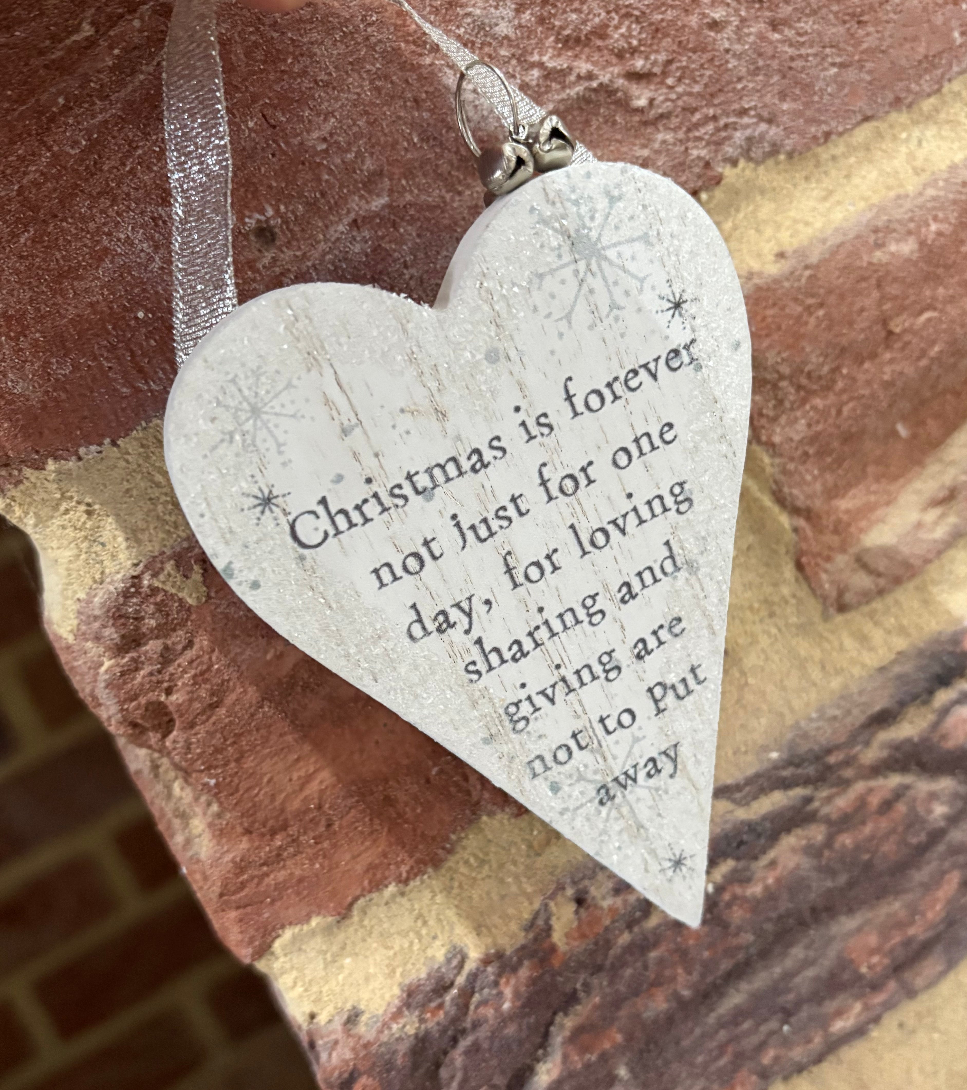 Heart Christmas Hanging Sign With 3 Bells