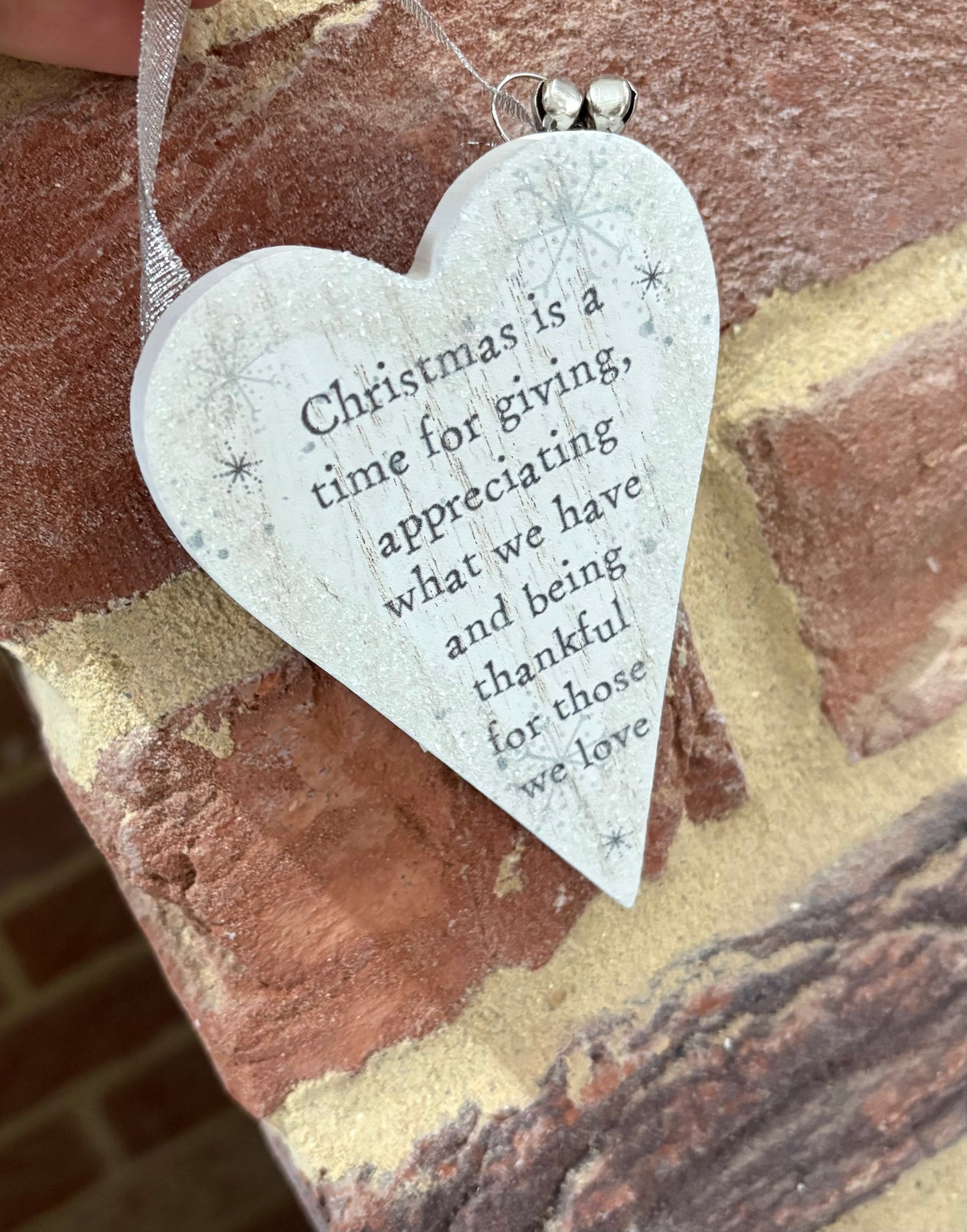 Heart Christmas Hanging Sign With 3 Bells