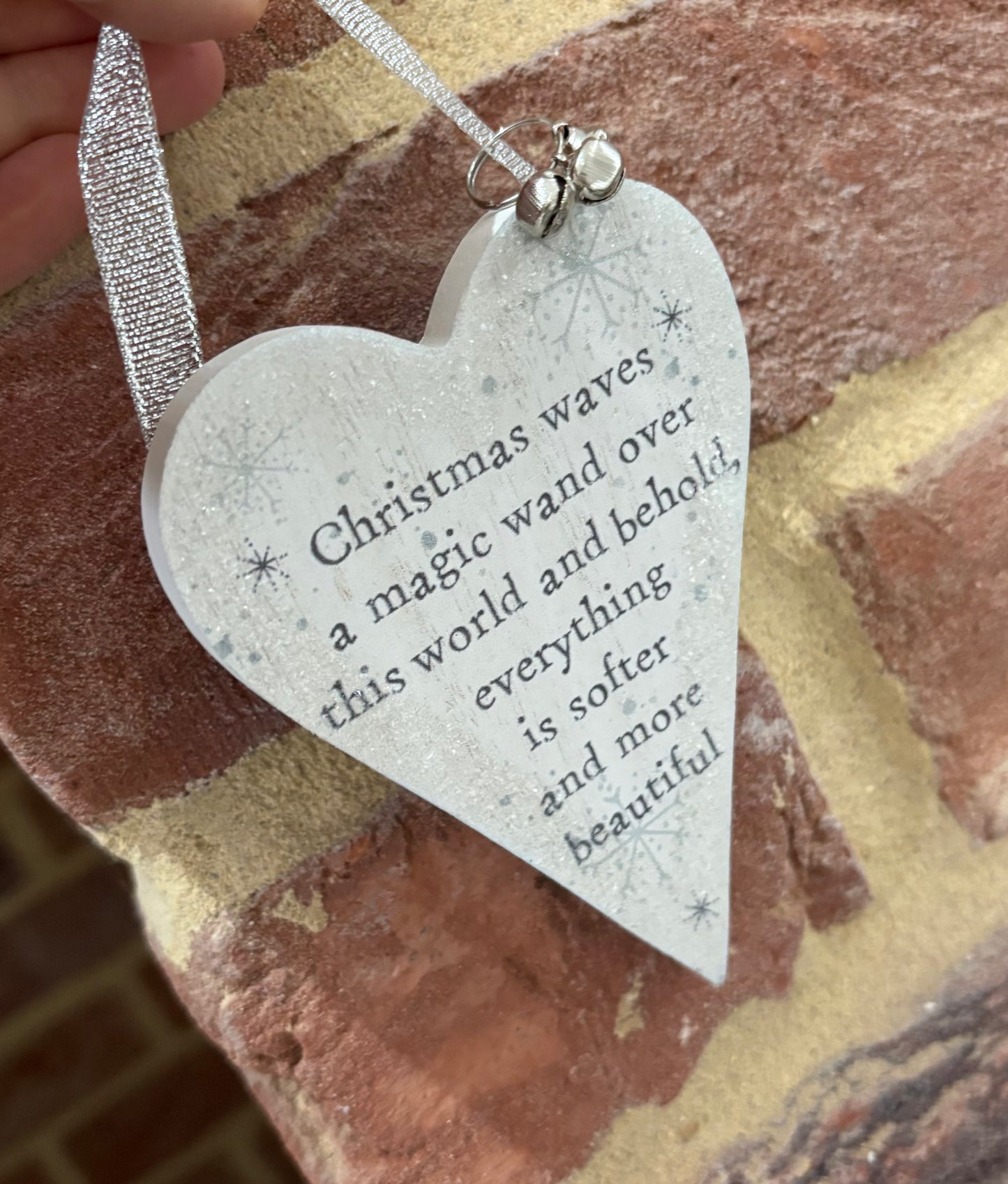 Heart Christmas Hanging Sign With 3 Bells