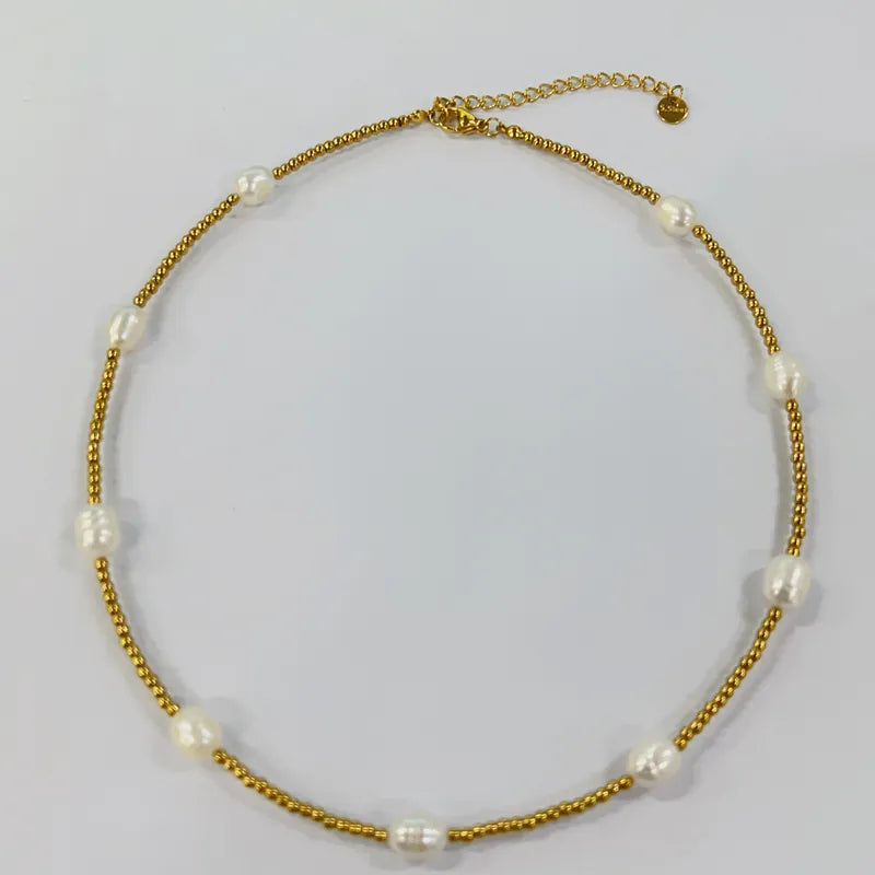 Handmade Freshwater Pearl Beaded Necklace