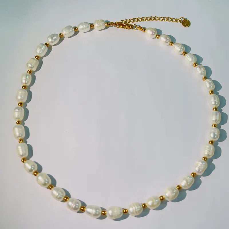 Handmade Freshwater Pearl Beaded Necklace | Full