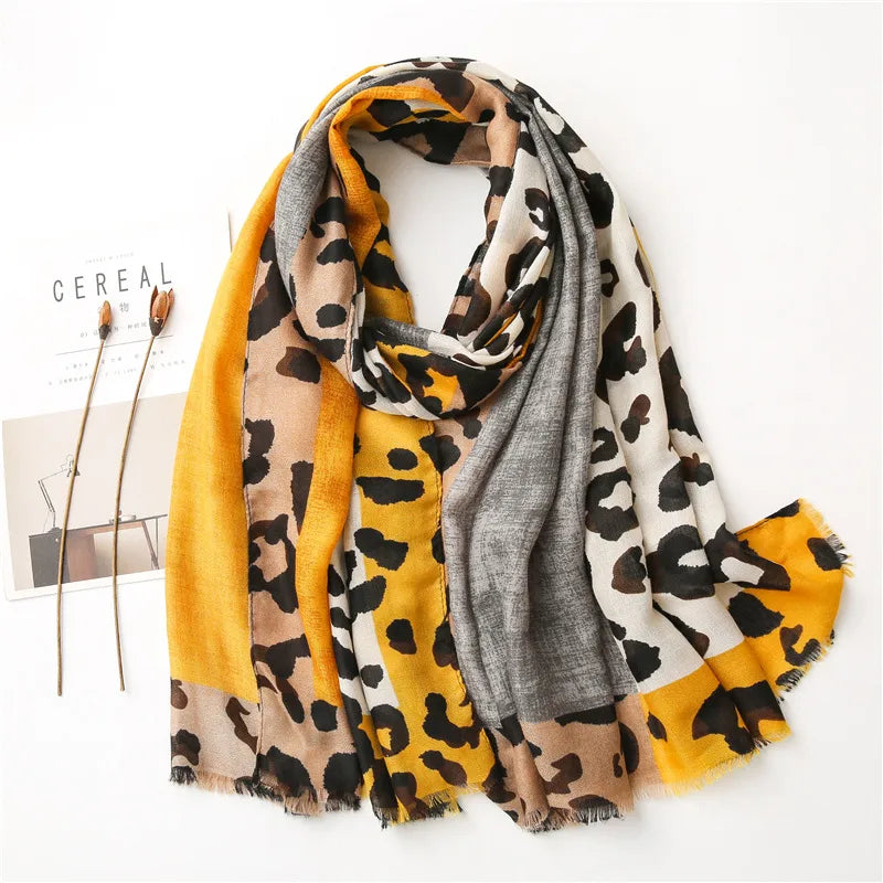 Classic Leopard Print Scarf | Mustard