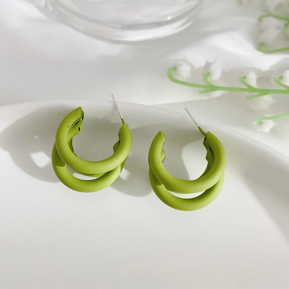 Statement 3 Half Hoop Colour Earrings