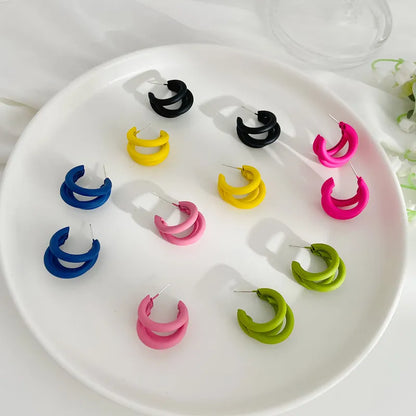 Statement 3 Half Hoop Colour Earrings