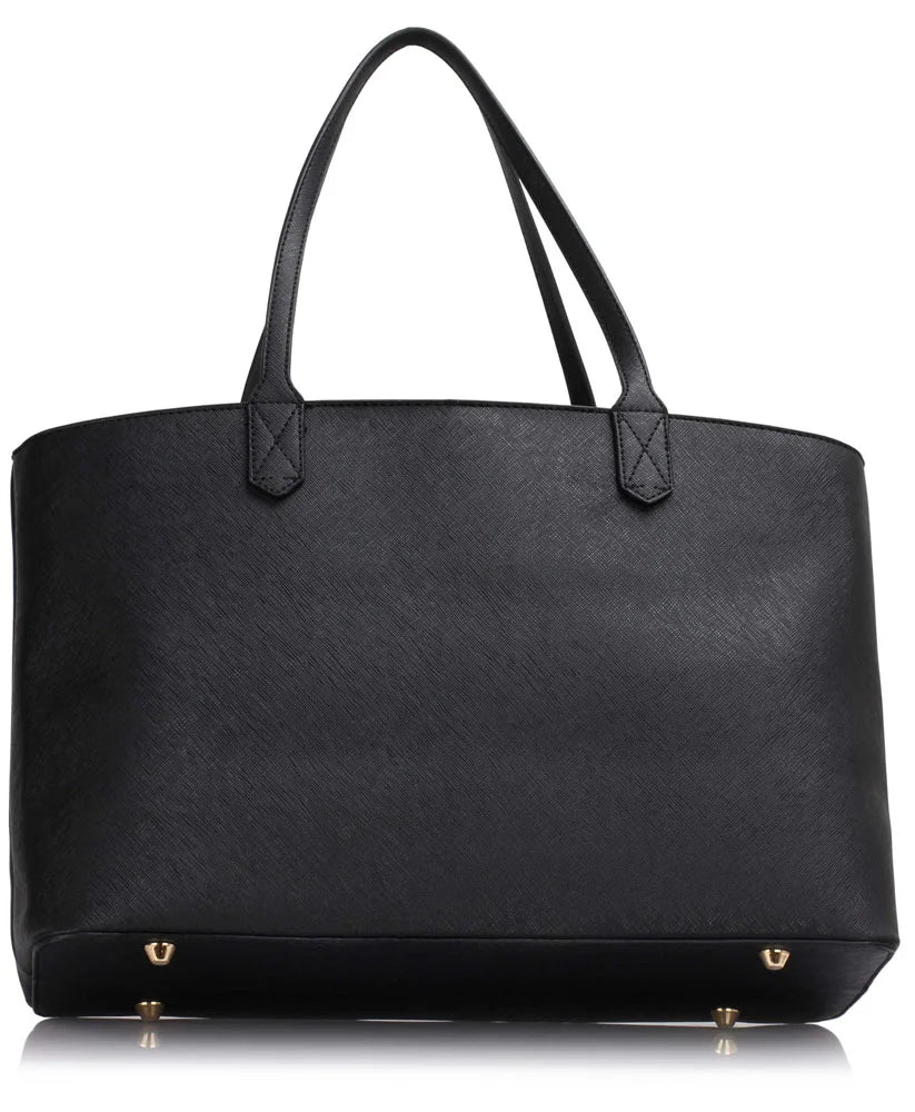 Large Tote Shoulder Bag | Black