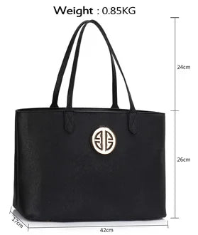 Large Tote Shoulder Bag | Black