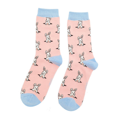 Bamboo Socks | Peek A Book Bunnies Pink