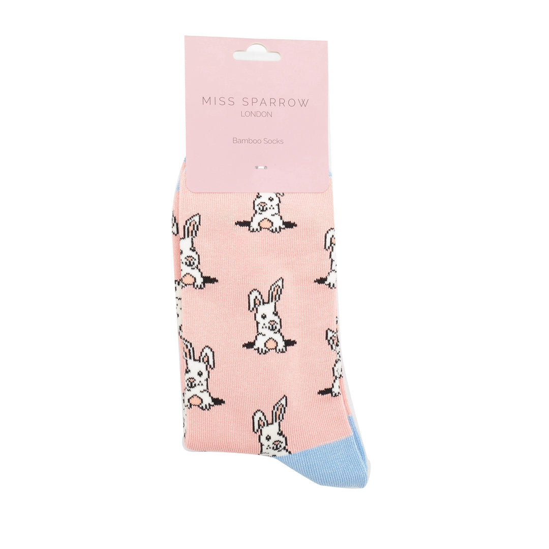 Bamboo Socks | Peek A Book Bunnies Pink