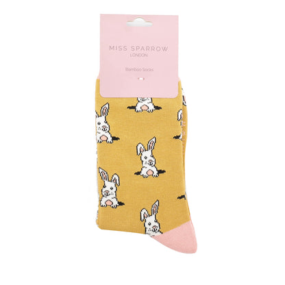 Bamboo Socks | Peek A Book Bunnies Yellow