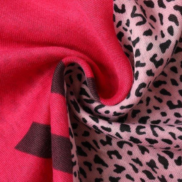 Leopard | Fuchsia Scarf