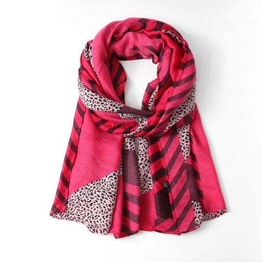 Leopard | Fuchsia Scarf