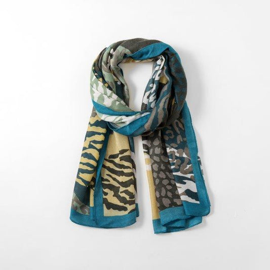 Eco Style Abstract Waves | Leopard & Zebra Teal