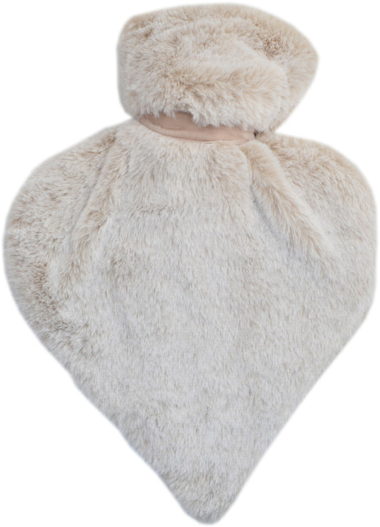 Cream Luxury Faux Fur Heart Hot Water Bottle