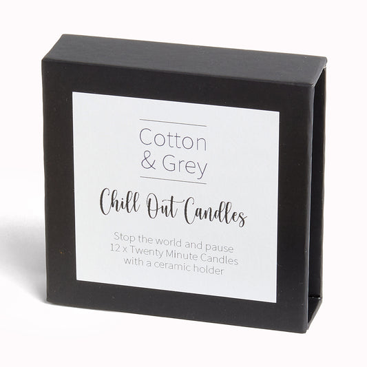 Chill Out Candles | Twenty Minute Candles Set | Cotton & Grey