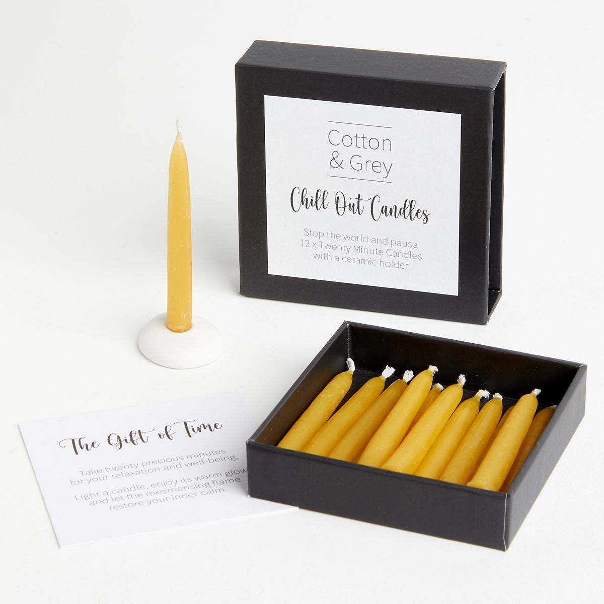 Chill Out Candles | Twenty Minute Candles Set | Cotton & Grey