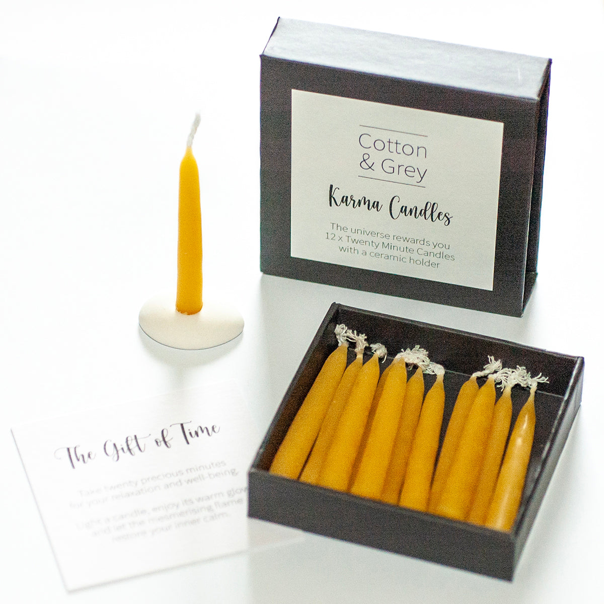 Karma | Twenty Minute Candles Set | Cotton & Grey