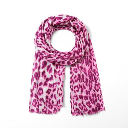 Metallic Leopard Scarf | Pink