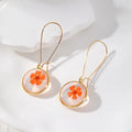 Flower Resin Drop Earrings | Small Orange Flower