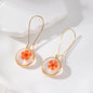Flower Resin Drop Earrings | Small Orange Flower