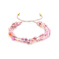 Bohemian Beaded Beach Multistrand Bracelet | Pink