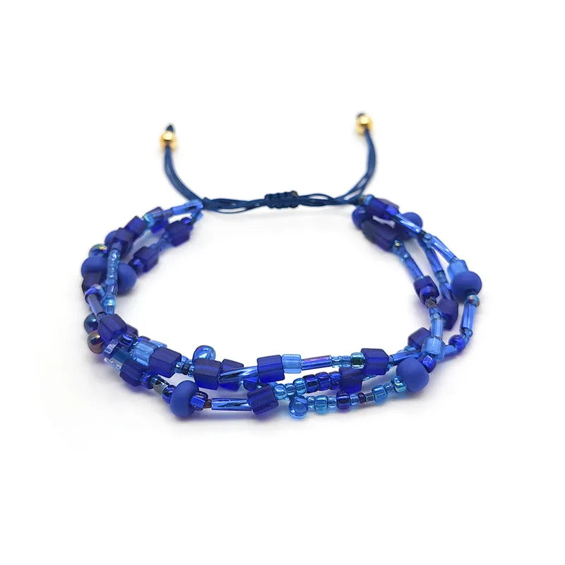 Bohemian Beaded Beach Multistrand Bracelet | Royal Blue
