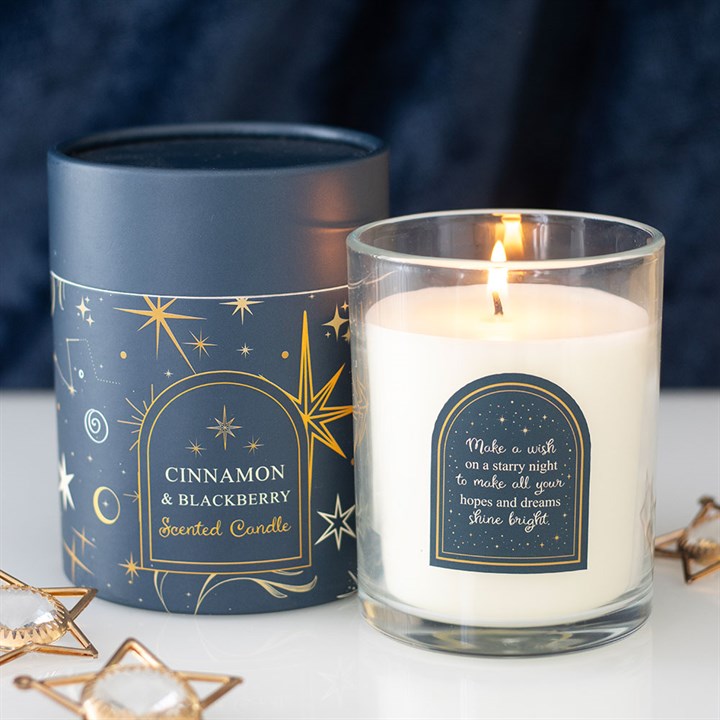 Starry Night Cinnamon & Blackberry Glass Candle