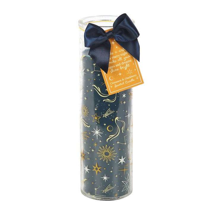 Starry Night Cinnamon & Blackberry Tall Glass Candle Jar