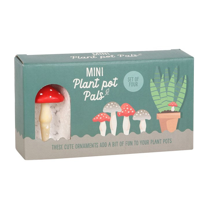 Set Of 4 Mini Mushroom Plant Pot Pals