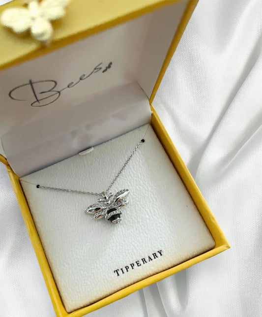 Bee CZ Insert Pendant | Silver