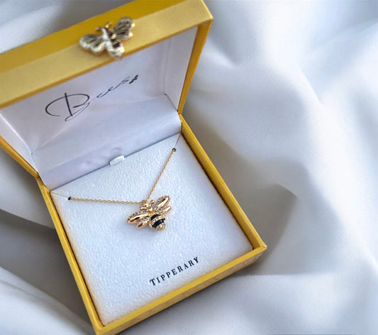 Bee CZ Insert Pendant | Gold