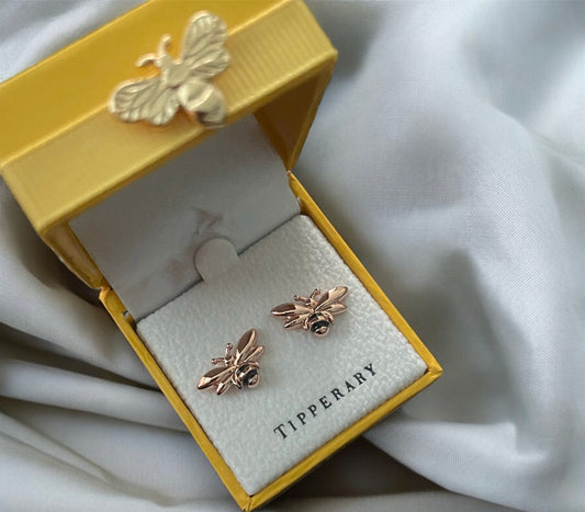 Bee Stud Earrings | Rose Gold