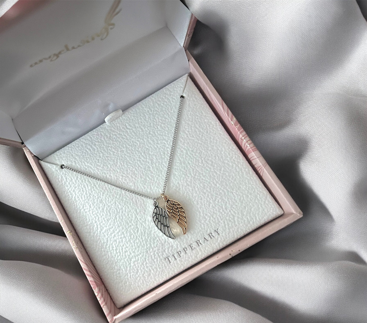 Angel Wings Pendant Necklace | Silver & Gold