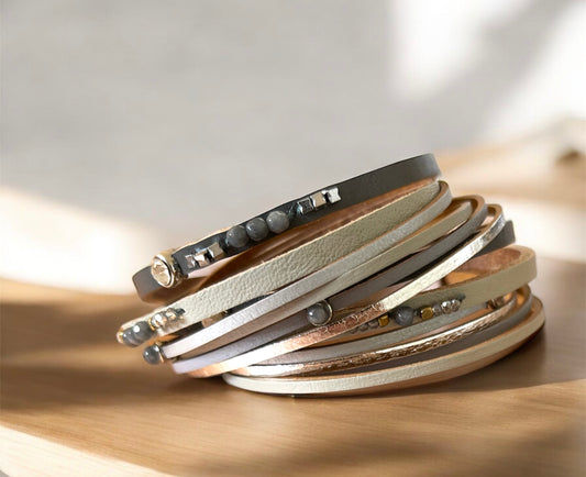 Wrap Around Metallic Bracelet | Grey