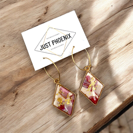 Just Phoenix  Earrings | Polymer Clay Diamond Hoop