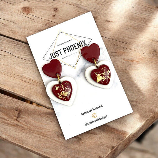 Just Phoenix  Earrings | Polymer Clay Heart