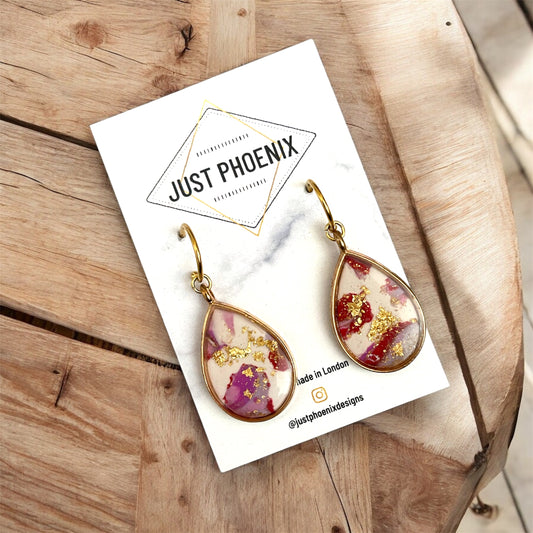 Just Phoenix  Earrings | Polymer Clay Tear Drop