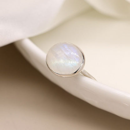 Sterling Silver Rainbow Moonstone Ring