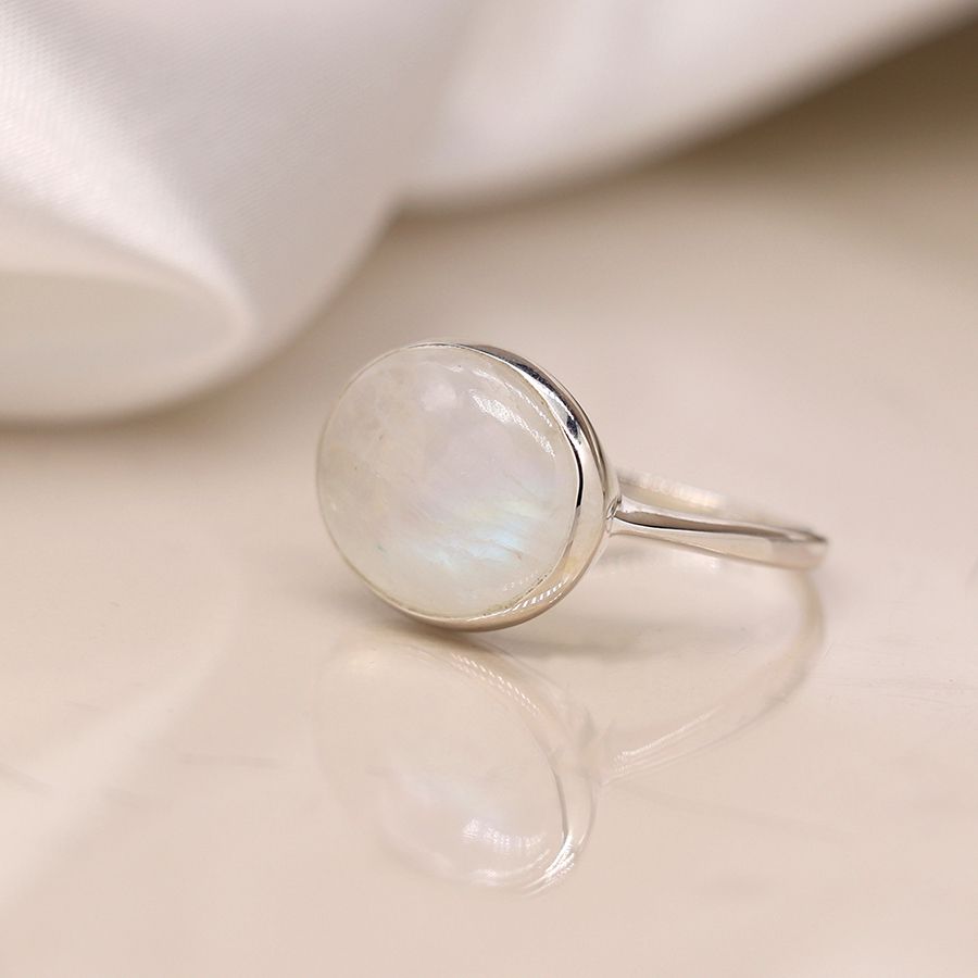 Sterling Silver Rainbow Moonstone Ring