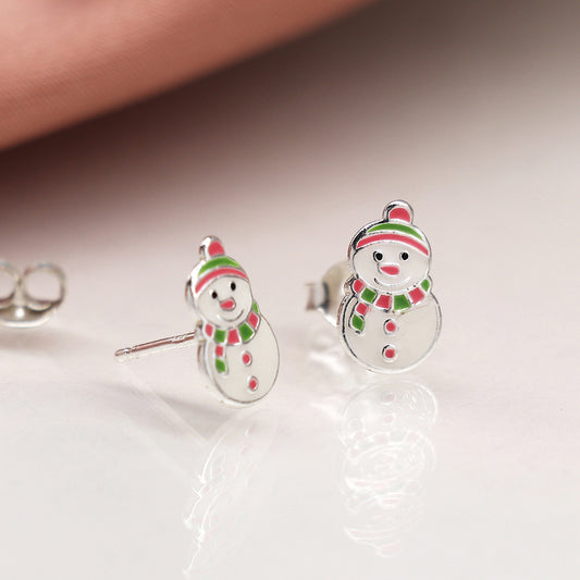 Sterling Silver Snowmen Earrings