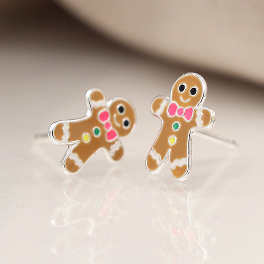 Sterling Silver Gingerbread Earrings